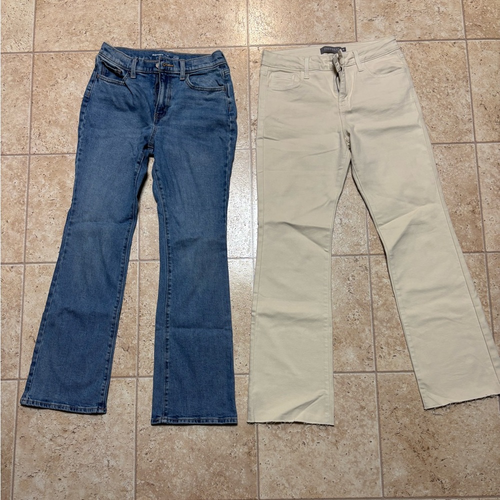 Girls Blue and Cream Jeans